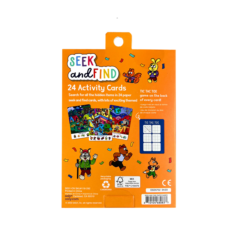 OOLY Paper Games Activity Cards Seek & Find