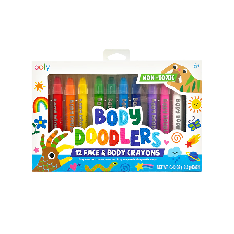 OOLY Body Doodlers Face & Body Crayons - Set of 12