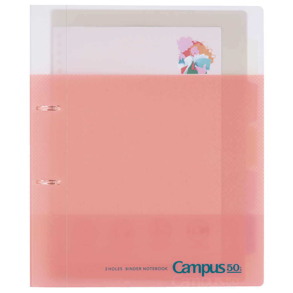 KOKUYO Campus 50th 2-Hole Binder Notebook A4 100s Light Pink