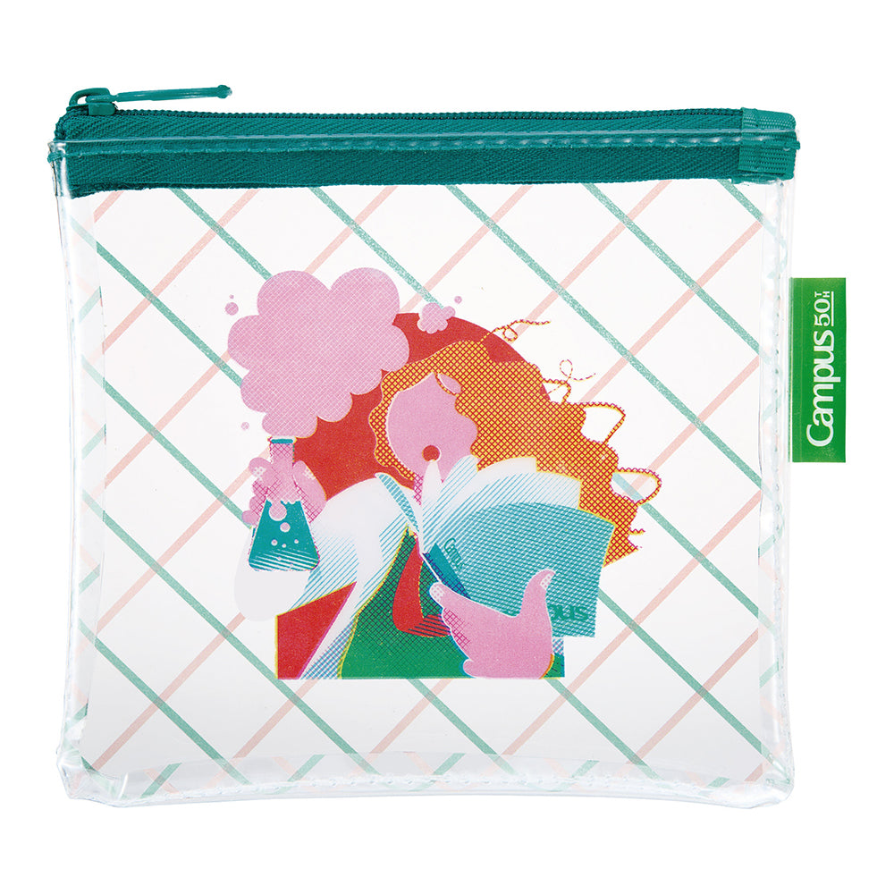 KOKUYO Campus 50th Pouch Pink x Green