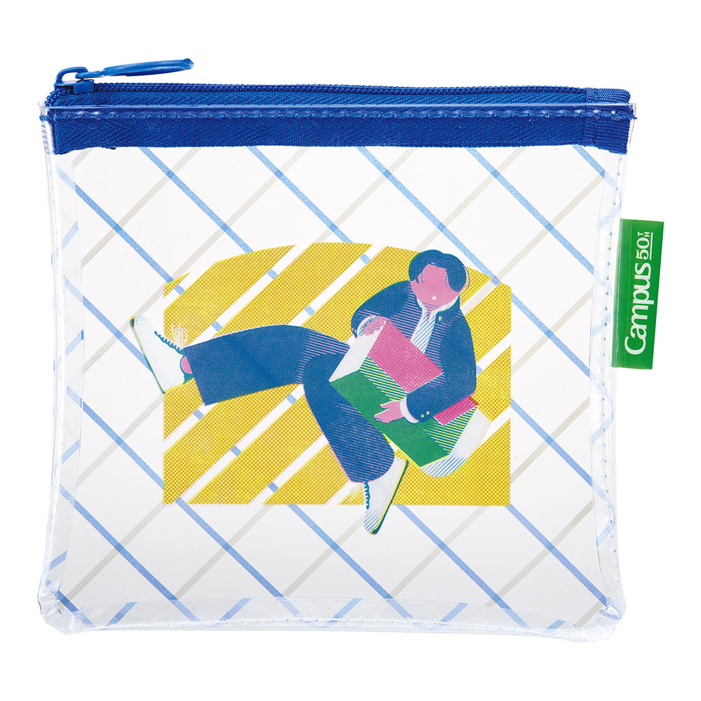 KOKUYO Campus 50th Pouch Grey x Blue
