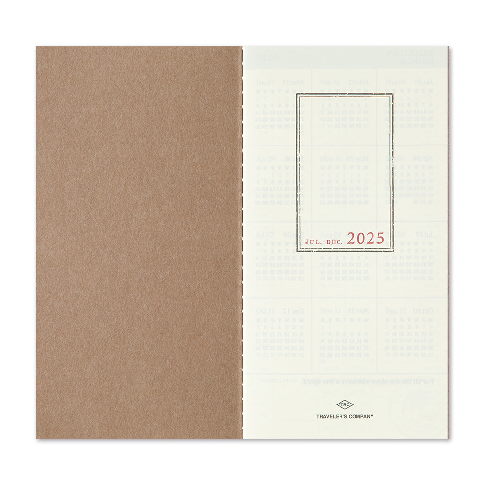 TRAVELERS Notebook 2025 Second Half Weekly+Memo