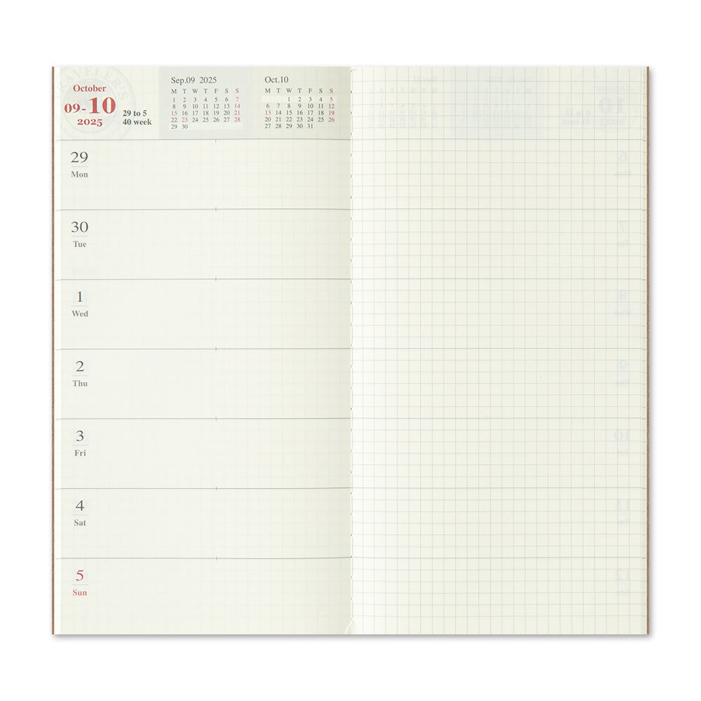 TRAVELERS Notebook 2025 Second Half Weekly+Memo