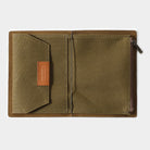 TRAVELERS FACTORY Passport Size Cotton Zipper Case Olive