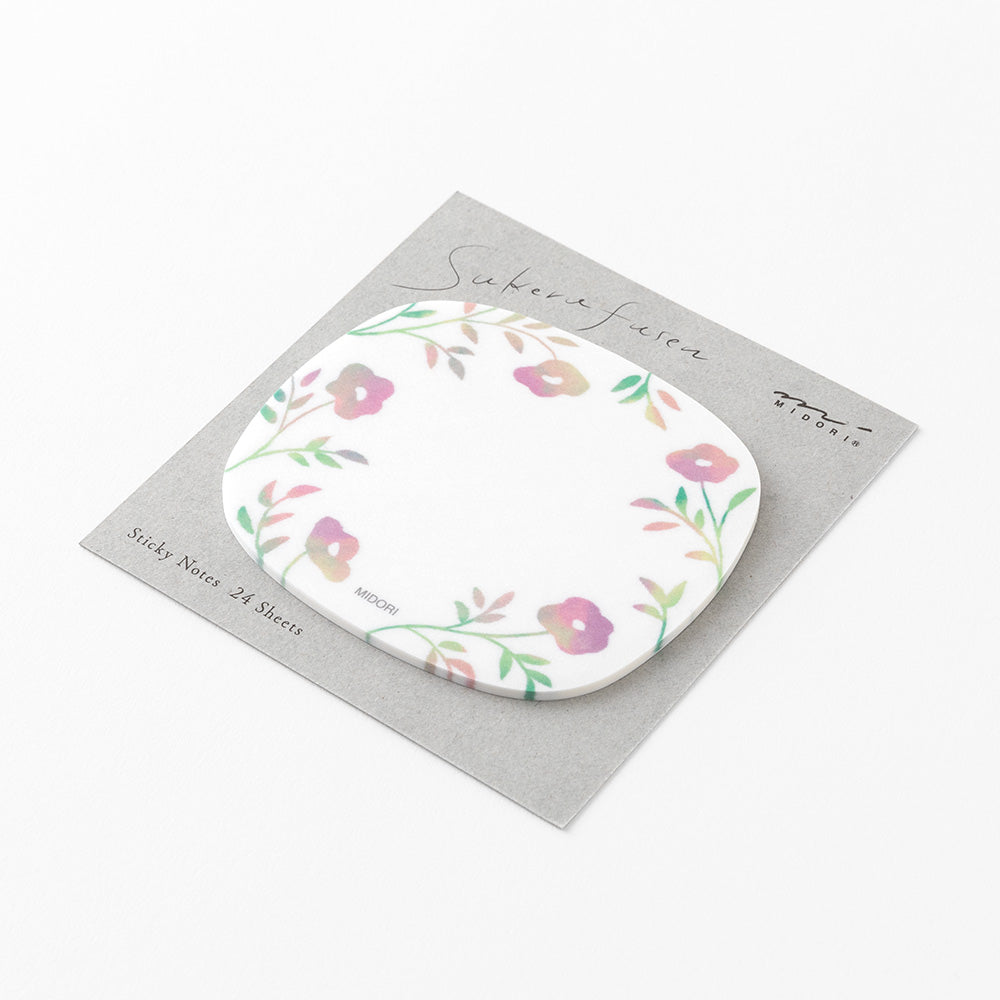 MIDORI Sticky Notes Transparency Flower Pink