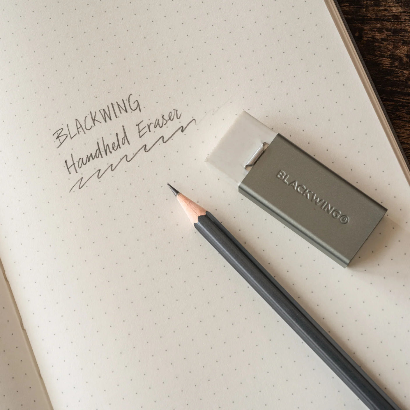 BLACKWING Soft Handheld Eraser + Holder Grey
