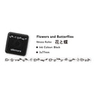 SHACHIHATA Nototo Roller Stamp Black Ink- Flowers And Butterflies