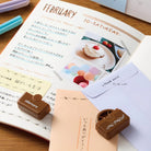 SHACHIHATA Nototo Roller Stamp Brown Ink- Mimosa