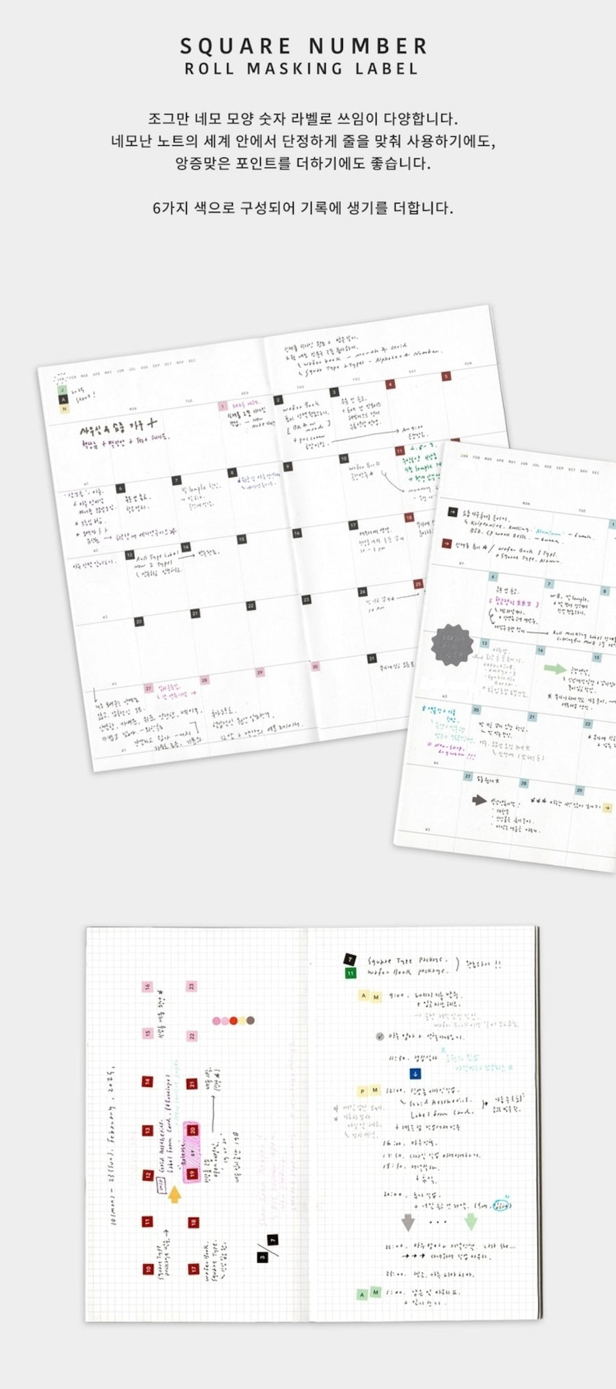FLAGG Roll Masking Label Square Type Number