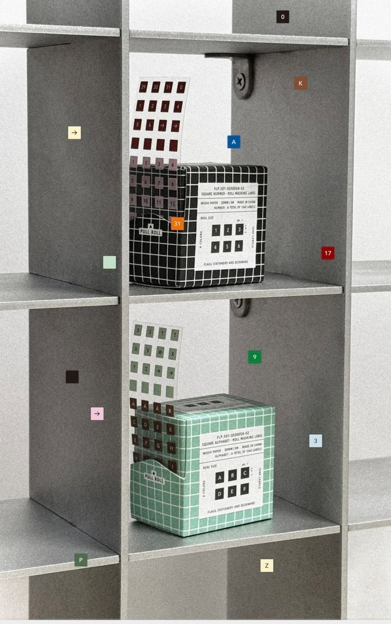 FLAGG Roll Masking Label Square Type Number