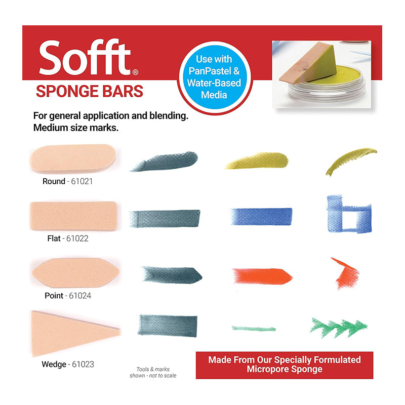 PANPASTEL Sofft Art Sponge Point Bar 3 Pcs
