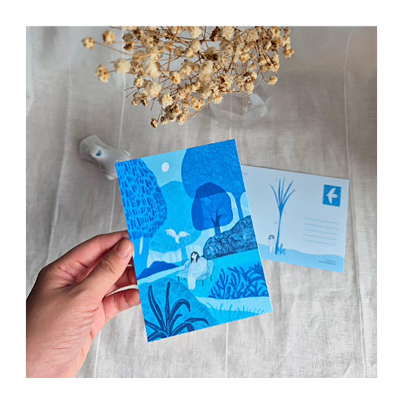 KE AI DE KE Contemplation Postcard