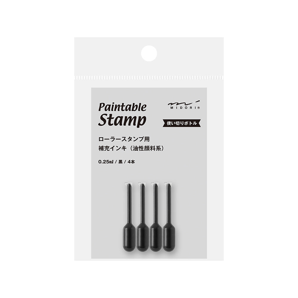 MIDORI Paintable Stamp Roller Refill Ink Black