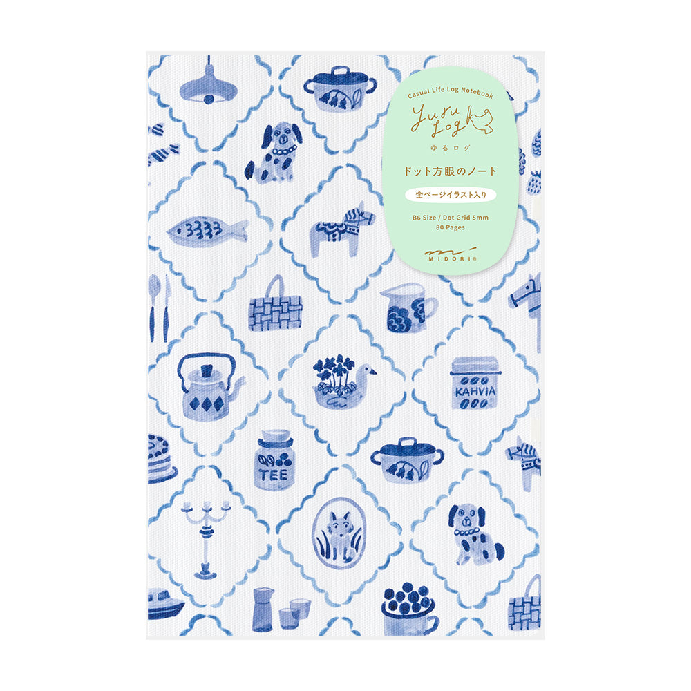 MIDORI Yuru Log Notebook B6 Blue Nordic