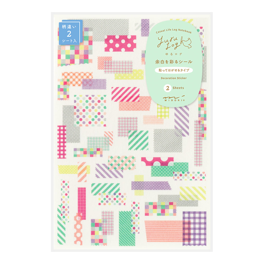 MIDORI Yuru Log Sticker 2-Sheets Collage Tape