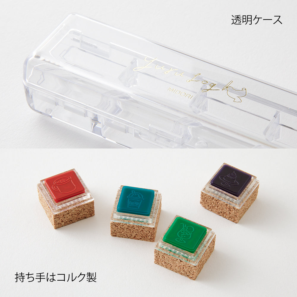 MIDORI Yuru Log Pre-Inked Stamp Cafe