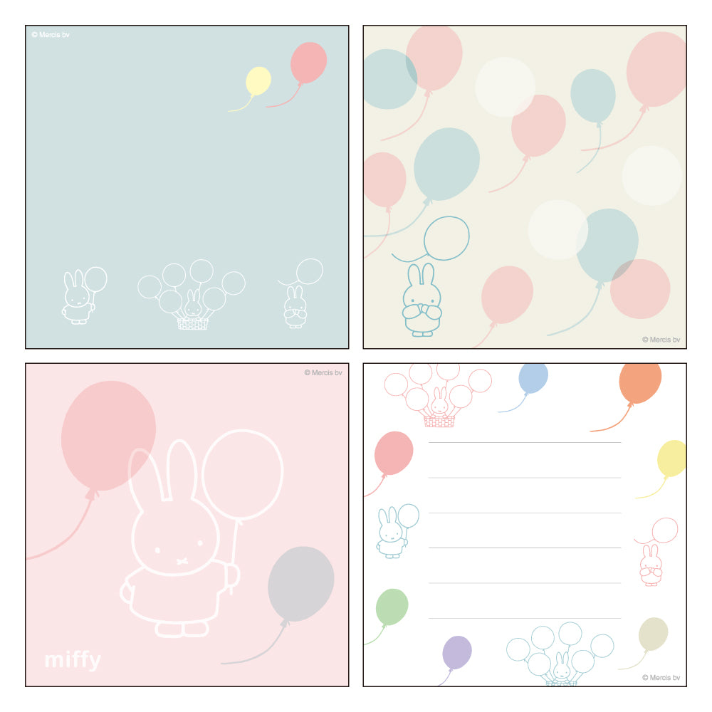 MIFFY x greenflash Memo Pad Square 10x10cm Color & Shape Balloon