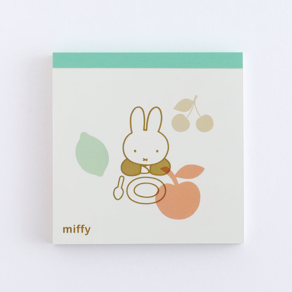 MIFFY x greenflash Memo Pad Square 10x10cm Color & Shape Fruits