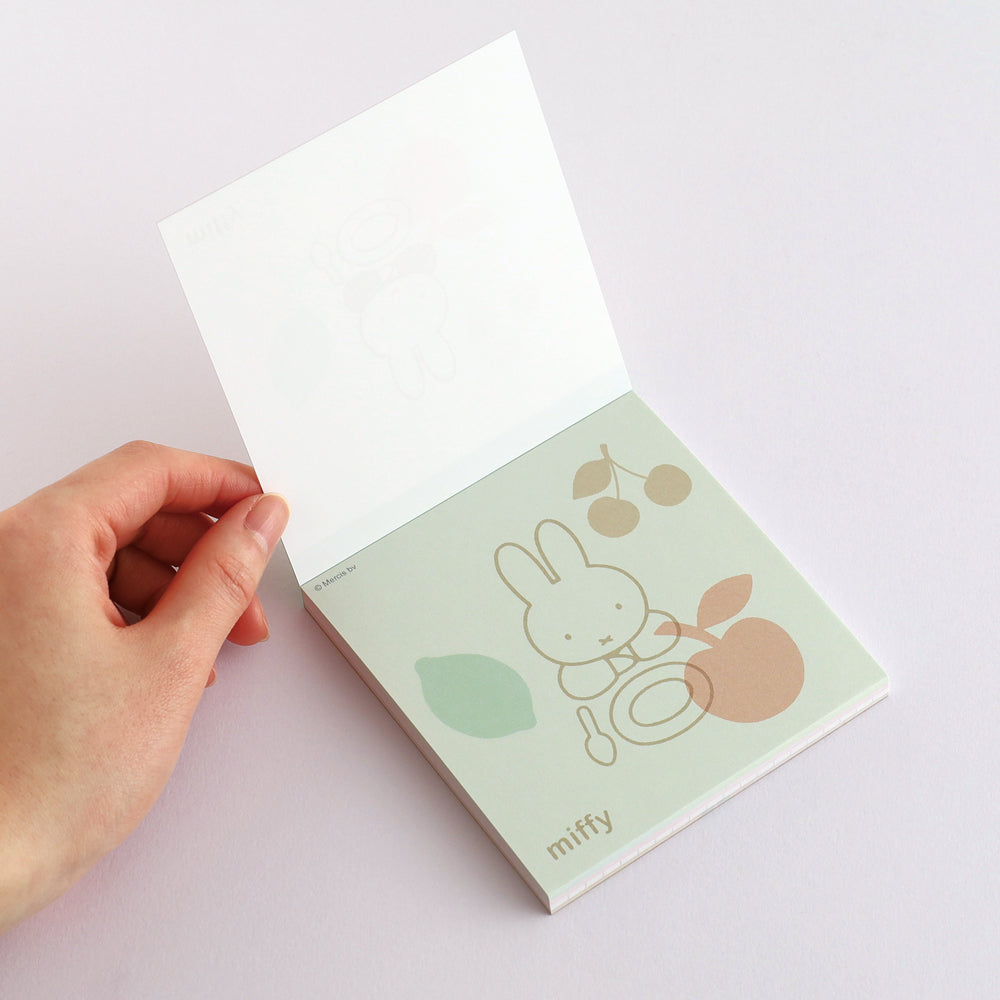 MIFFY x greenflash Memo Pad Square 10x10cm Color & Shape Fruits