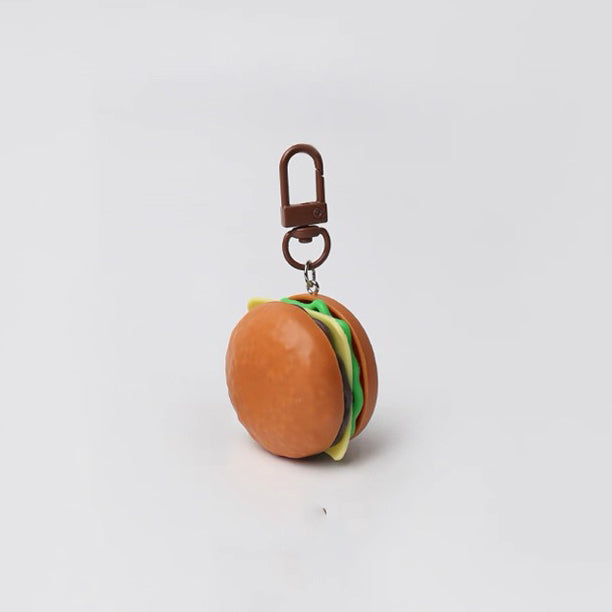 JIPPURI Keychain Sandwich Round Hamburger