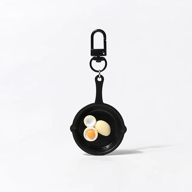 JIPPURI Keychain Frying Pan Three Eggs