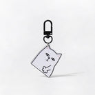 JIPPURI Keychain White Cat Gesture