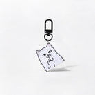 JIPPURI Keychain White Cat Smiling