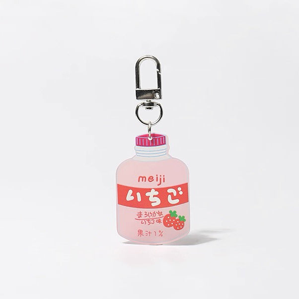 JIPPURI Keychain Bottled Drinks Strawberry Juice