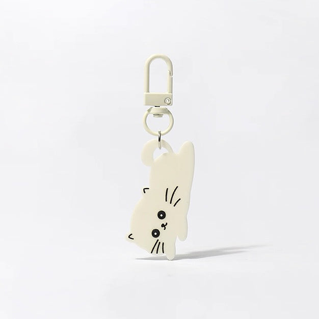 JIPPURI Keychain Floppy Cat White