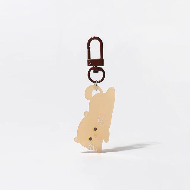 JIPPURI Keychain Floppy Cat Brown