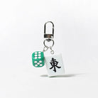 JIPPURI Keychain Mahjong & Green Dice East Wind