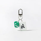 JIPPURI Keychain Mahjong & Green Dice North Wind