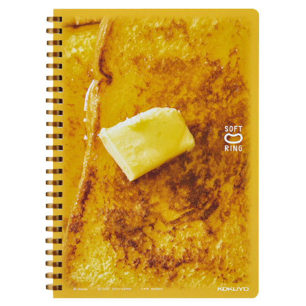 KOKUYO Soft Ring Notebook A5 5mm Grid Yawaraka Bakery French Toast