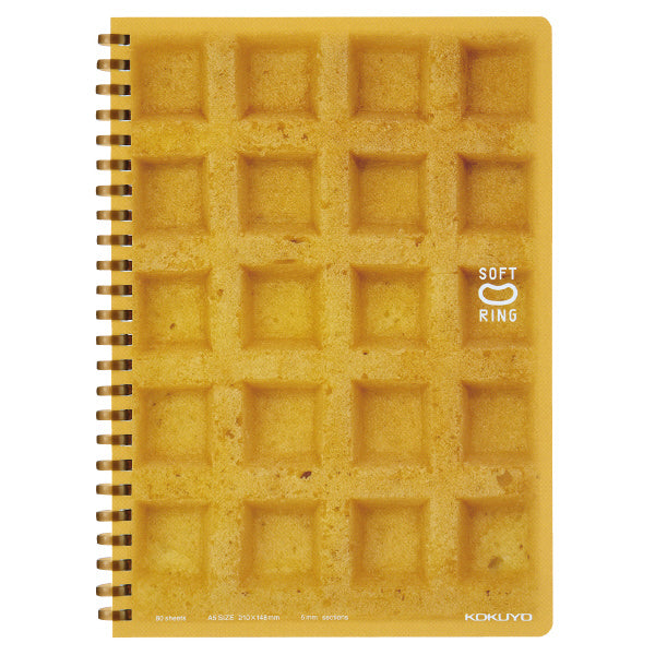 KOKUYO Soft Ring Notebook A5 5mm Grid Yawaraka Bakery Waffle