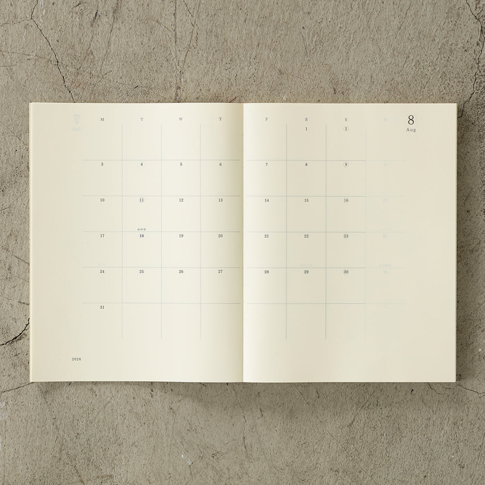 MIDORI MD 2026 Notebook Diary A4 Variant Thin