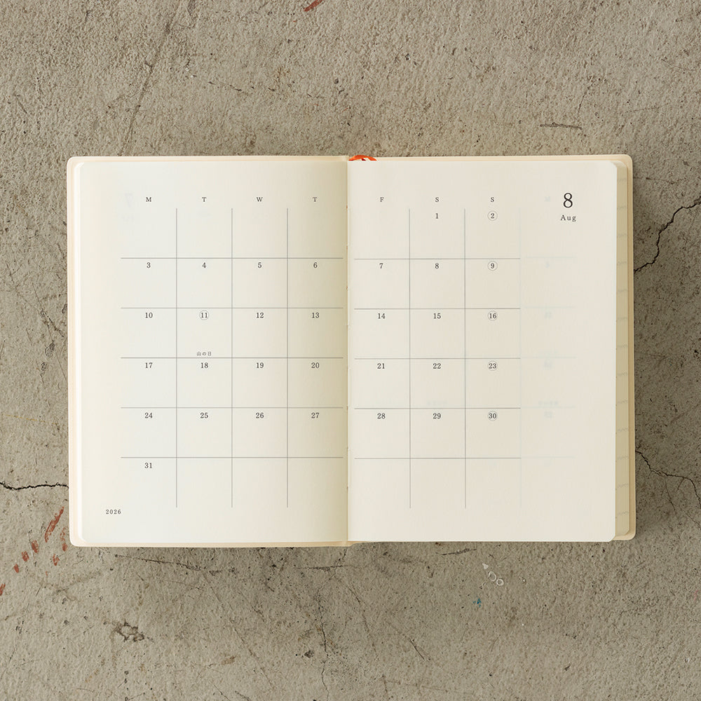MIDORI MD 2026 Notebook Diary A6 1 Day 1 Page