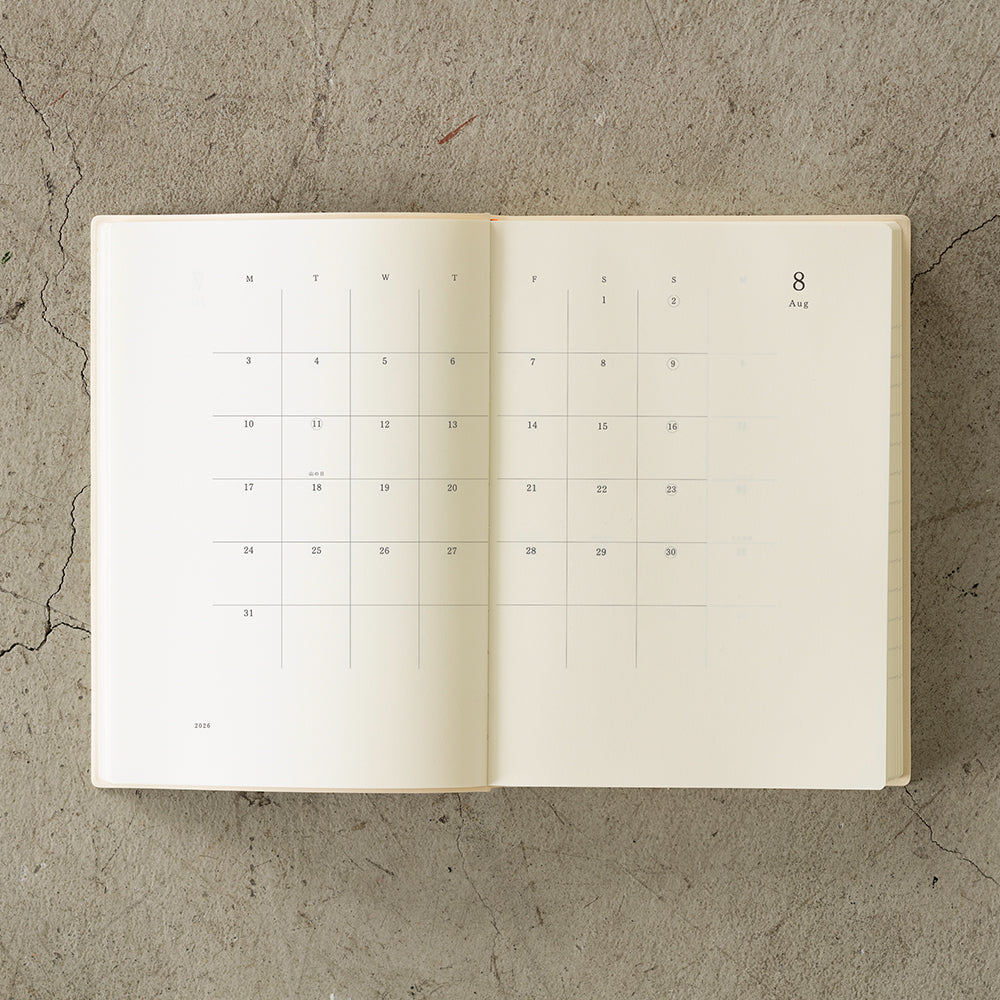 MIDORI MD 2026 Notebook Diary A5 1 Day 1 Page