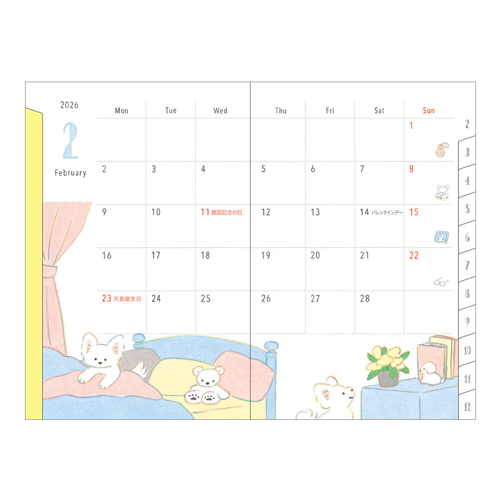 MIDORI 2026 Pocket Diary Mini Dog