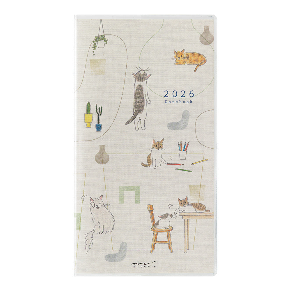 MIDORI 2026 Pocket Diary Slim Cat