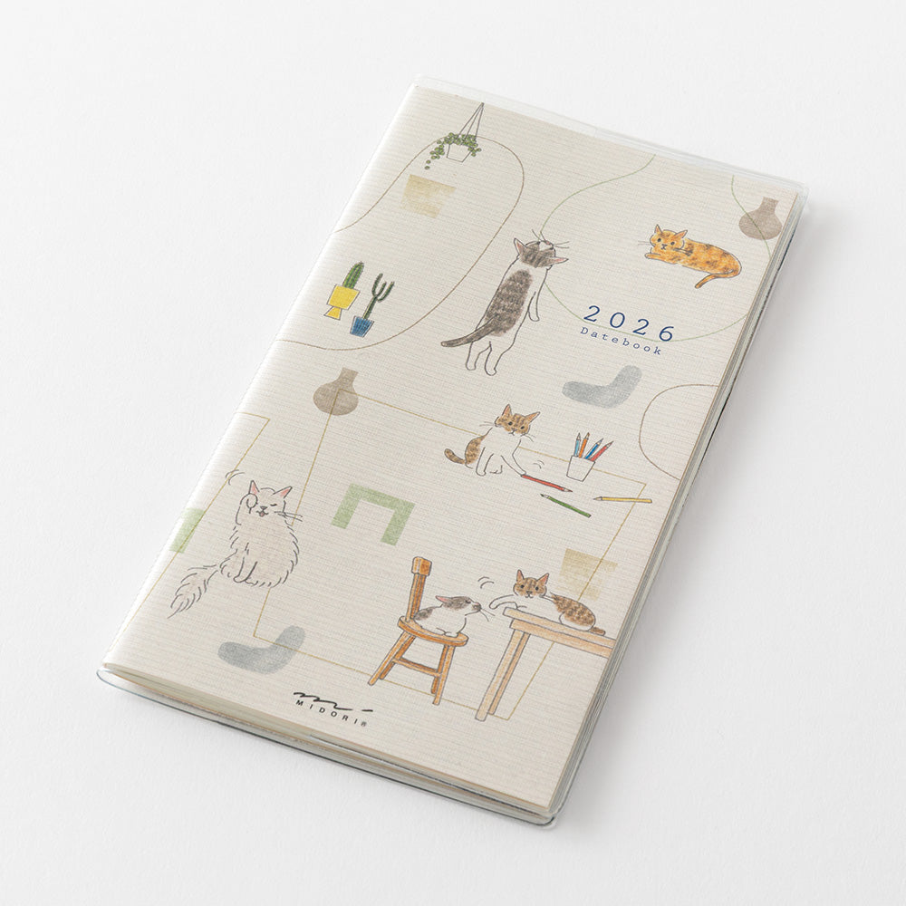 MIDORI 2026 Pocket Diary Slim Cat