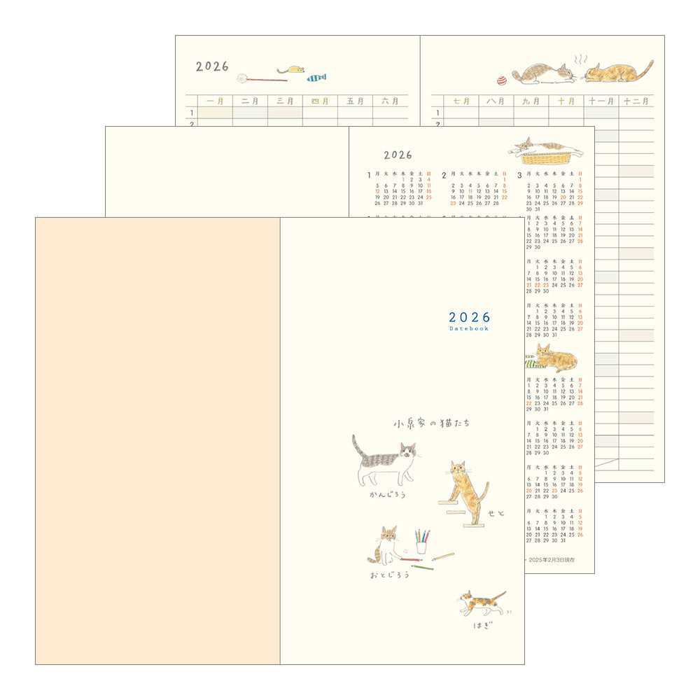 MIDORI 2026 Pocket Diary Slim Cat