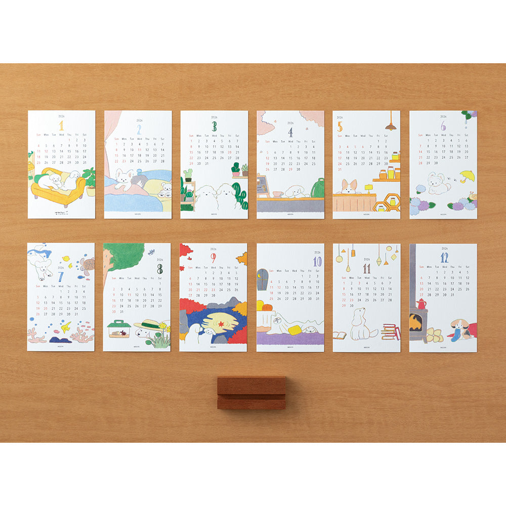MIDORI 2026 Stand Calendar Dog