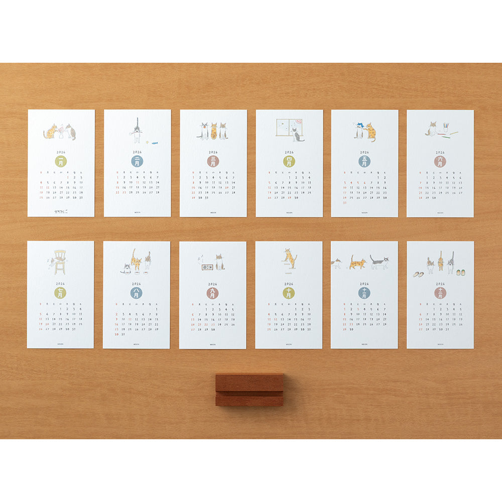 MIDORI 2026 Stand Calendar Cat