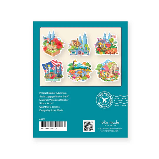 LOKAMADE Adventure Seals Set Luggage Sticker ASS03: Set C