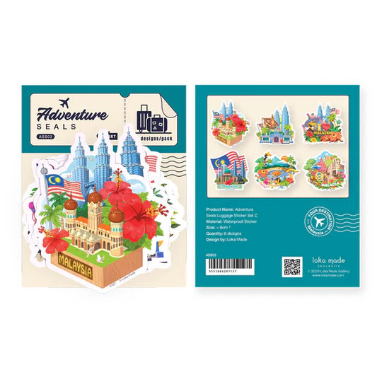 LOKAMADE Adventure Seals Set Luggage Sticker ASS03: Set C