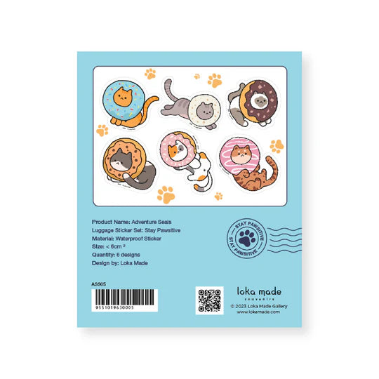 LOKAMADE Adventure Seals Set Luggage Sticker ASS05: Stay Pawsitive