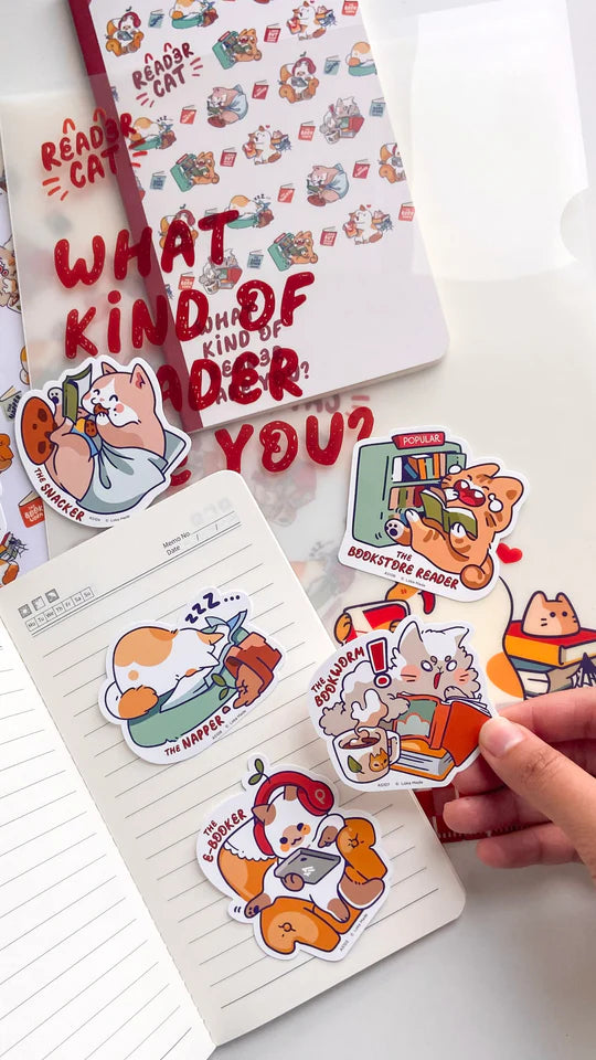 LOKAMADE Adventure Seals Set Luggage Sticker ASS11: Reader Cat