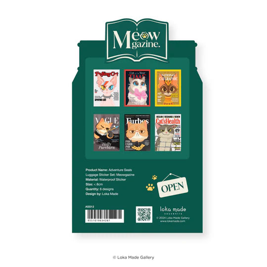LOKAMADE Adventure Seals Set Luggage Sticker ASS12: Meowgazine