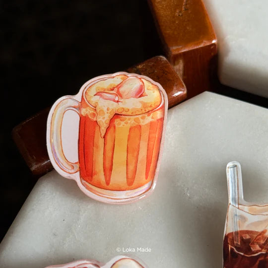 LOKAMADE Minum-minuman Deco Acrylic Pin IP03: Tau Fu Fah & Teh Tarik