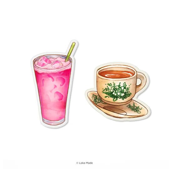 LOKAMADE Minum-minuman Deco Acrylic Pin IP04: White Coffee & Air Bandung